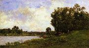 Charles-Francois Daubigny, Cattle on the Bank of a River
